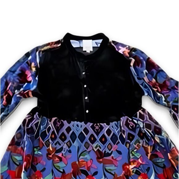 Johnny Was Velvet Long Sleeve Dress - Picture 8 of 17